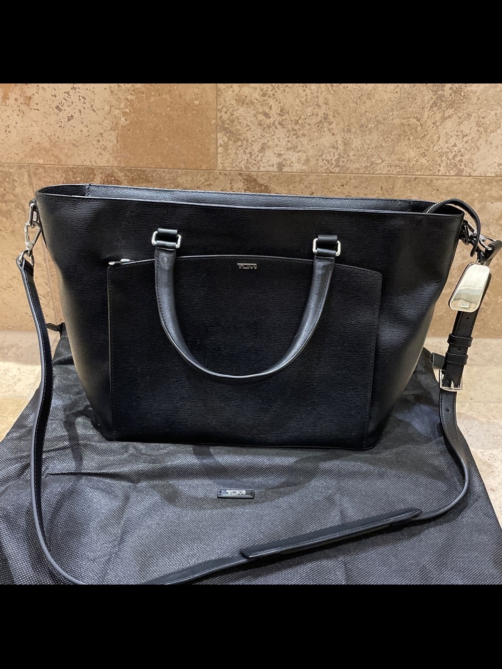 TUMI Sinclair Camila Black Leather Laptop Business Tote 079392D
